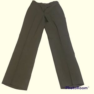 Army green military trouser dress pant wool blend 28 30 vintage pleated